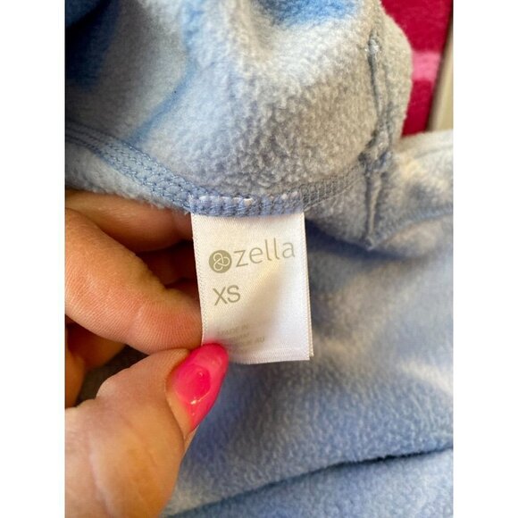 ZELLA BNWOT Women "Blair" Cozy Polar Fleece Size Xsmall Quarter Zip Blue Print. - Picture 6 of 6